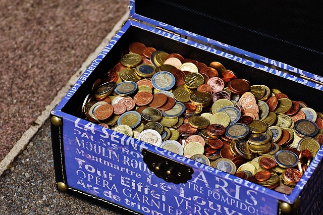 box with coins