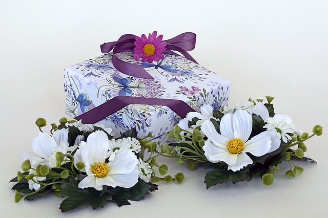 box with flowers