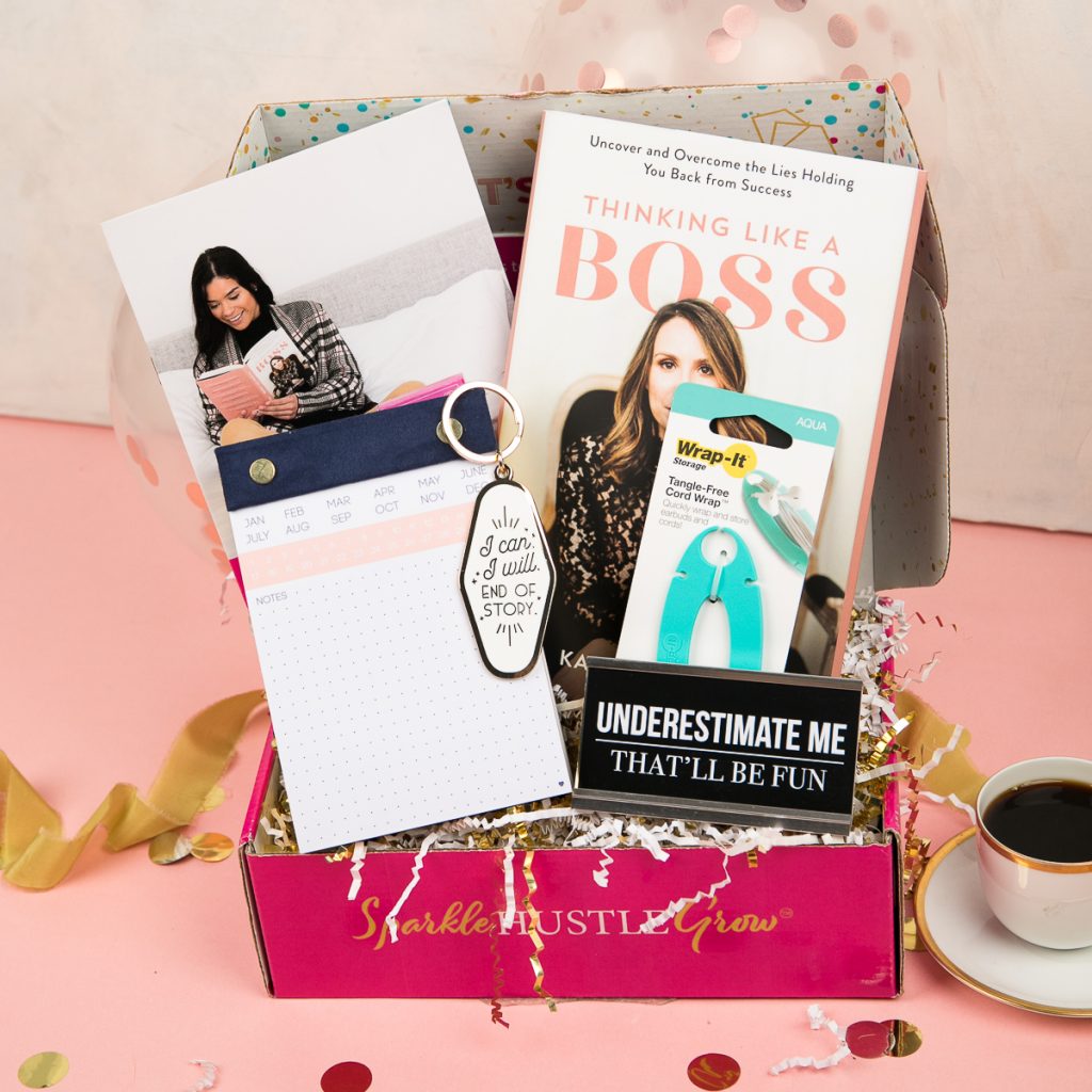 Sparkle Hustle Grow' - monthly subscription boxes for women