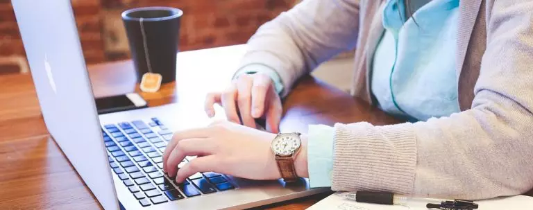 woman typing