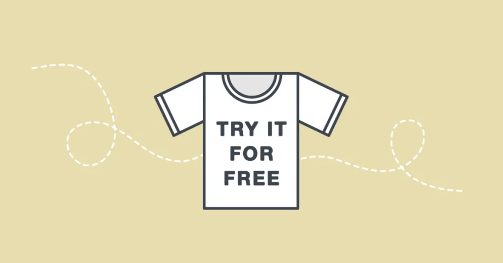 Illustration of a T-shirt marked Try It for Free.