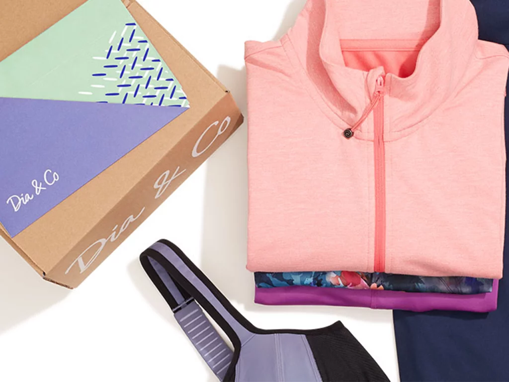 Dia & Co subscription box with workout clothing.