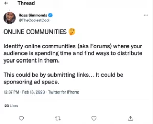 ross simmonds twitter thread on content distribution